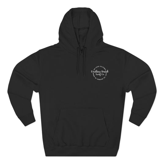 Endless Break Surf Co. Fleece Hoodie, Cozy Black Hoodie, Surfing Apparel, Beachwear, Casual Comfort Clothing